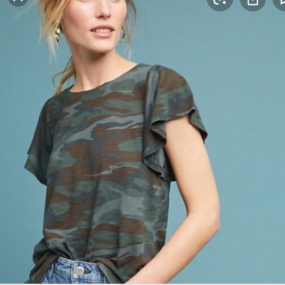 Anthropologie camo t shirt L